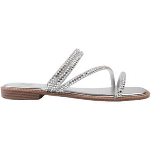 Where's That From Dames/Dames Dream Diamante Strappy Platte Sandalen (Zilver)