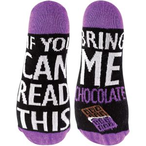 Als je dit kunt lezen, breng me... Funky sokken - Chocolade