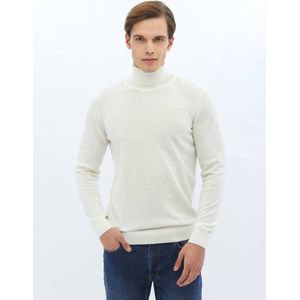 Effen gebreide wolmix gebreide trui