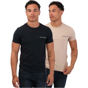 Men's Emporio Armani EA7 2 Pack Lounge Crew T- Shirts in Multi colour