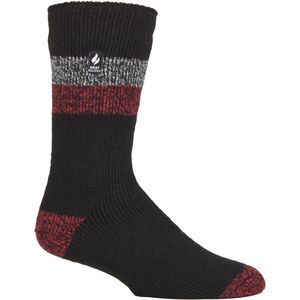 Heat Holders Heren extra dikke warme thermo sokken - Zwart / Rood (Lindos)