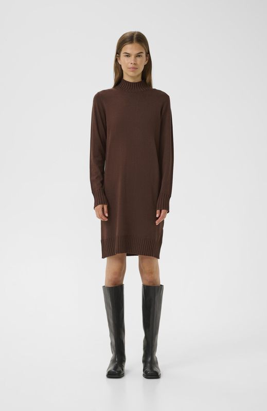 Jurk ZauloIW Jurk Classic fit brown