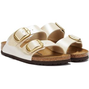 Birkenstock Arizona Bigbuckle Parelwitte Slippers - Maat 38.5