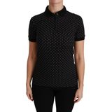 Dolce & Gabbana - Collared Short Sleeve Polo Shirt - Zwart - Dames