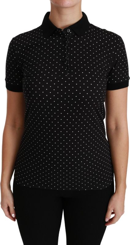 Dolce & Gabbana - Collared Short Sleeve Polo Shirt - Zwart - Dames