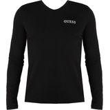 Guess - Longsleeve Shirt - Zwart - V-hals - Heren - Katoen
