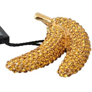 Dolce & Gabbana Gold Banana Crystal Pin Yellow Rhinestone Women's AccentenBroch