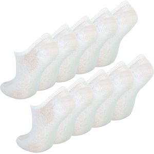 Sock Snob 10 paar ademende onzichtbare kindersokken - Wit