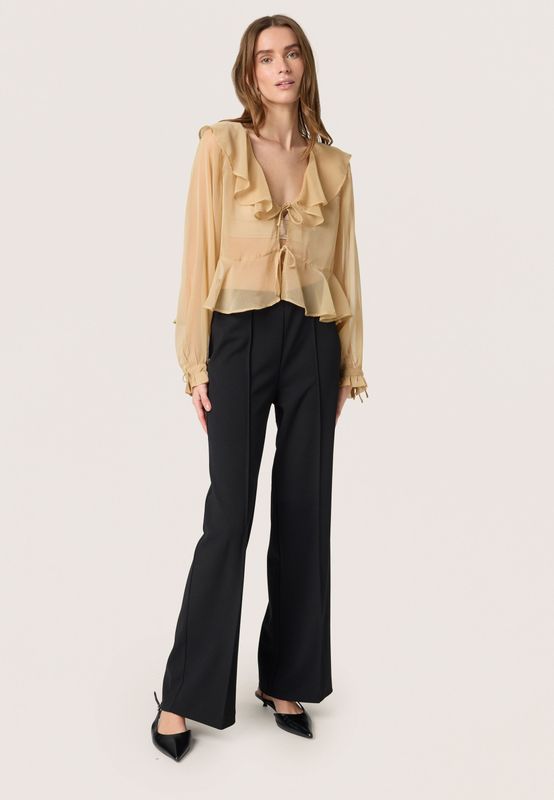 Soaked in Luxury, Dames, Blouses & Shirts, Beige, Maat: L Poliester,