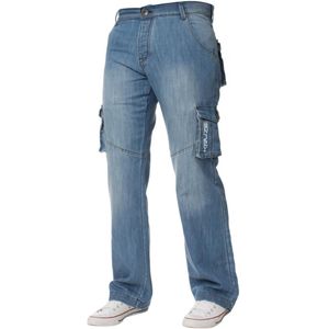 Kruze | Cargo Combat-jeans Voor Heren - Lichtblauw - Maat 30/34