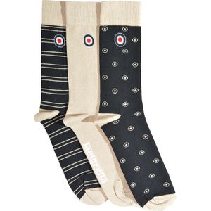 Lambretta Heren Paisley Sokken (Pak van 3) (Marineblauw/steen)