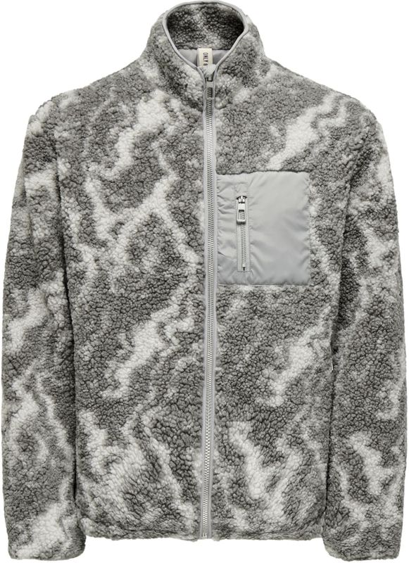 Only & Sons - Herenjacke - Zwart - Met Ritssluiting - Hoge Kraag - Sherpa-voering