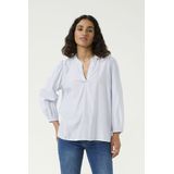 Kaffe - Blauw/Wit Gestreepte Blouse - Blauw - ¾ Mouwen