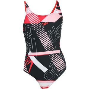 Girl's Speedo Infant Tie Back Swimsuit In Black Red - Maat 5-6J / 110-116cm