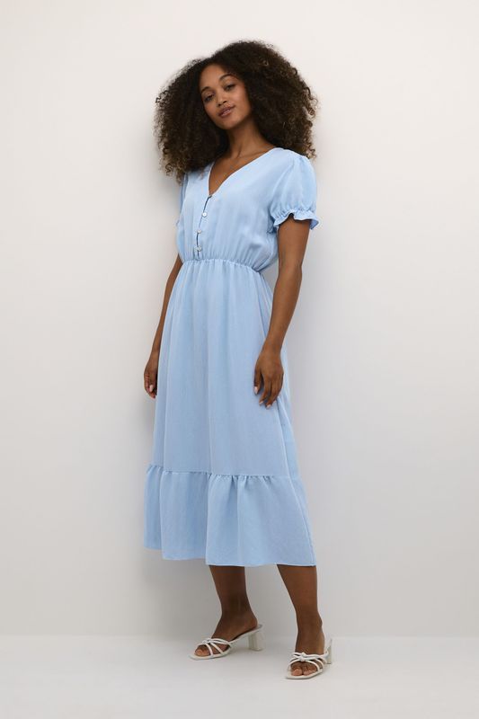 Cream Jurk 'Lina'  hemelsblauw