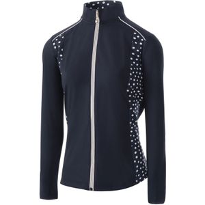 Island Green Dames/Dames Ritssluiting Drop Hem Top Layer (Marine / Wit)