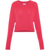 Mymo - Jumper - Roze - Wijd Geribd Breisel - Casual Basic Fit