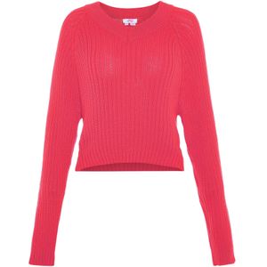Mymo - Jumper - Roze - Wijd Geribd Breisel - Casual Basic Fit