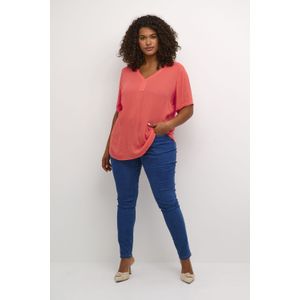 Blouse met korte mouwen Regular fit Cayenne coral