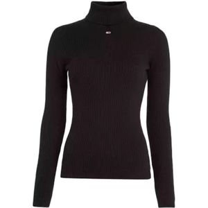 Tommy Hilfiger - Klassieke Pullover - Coltrui - Zwart - Gebreid
