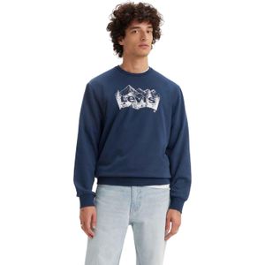 Levis Heren Grafisch Crew Neck Standaard Sweatshirt (Donkerblauw)