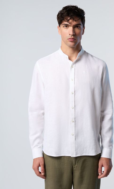 North Sails Overhemd Mandarijn met geborduurd logo