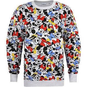 Disney Dames/dames Fun Time Mickey & Minnie Mouse Sweatshirt (Lichtgrijs)