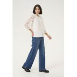 Kaffe - Blouseshirt - Wit - Effen - Driekwart Mouw