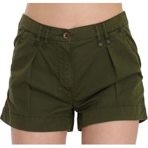 PLEIN SUD Groene Midden Taille 100% Katoenen Mini Shorts