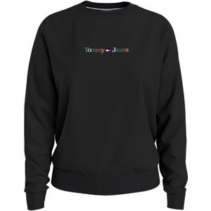 Tommy Jeans Sweaters Reg Serif Color Sweater Zwart