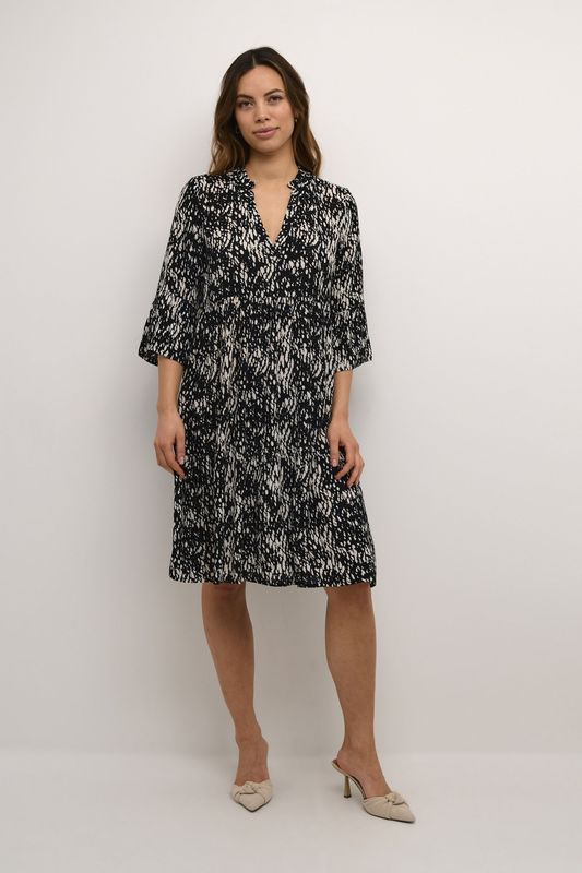 Kaffe - Jurk 'Hera Amber' - Zwart/Wit - Tuniekjurk