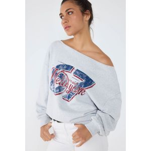 NY Bedrukte Grijze Trui