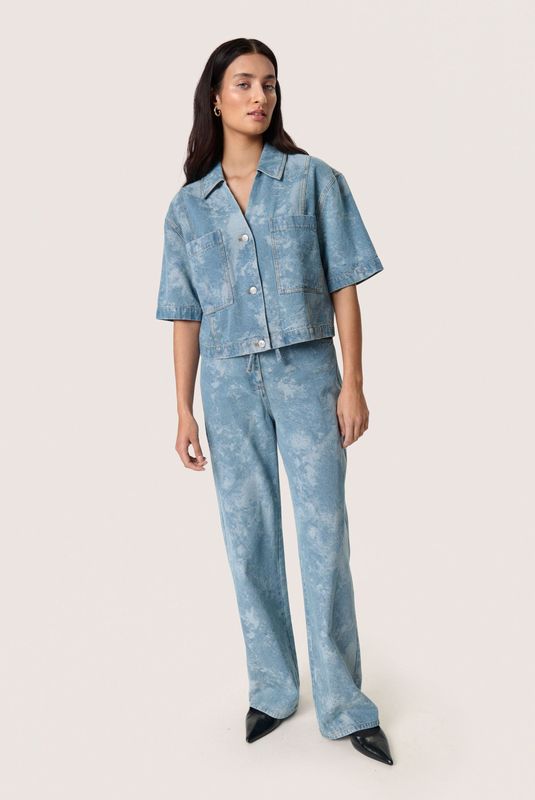 Soaked in Luxury, Dames, Blouses & Shirts, Blauw, Maat: M Denim,