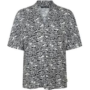 Juffrouw Jansen Top Forest Met All Over Print Zwart/wit - Maat L