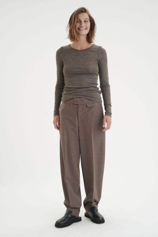 InWear - Longsleeve Top - Bruin - 100% Wol