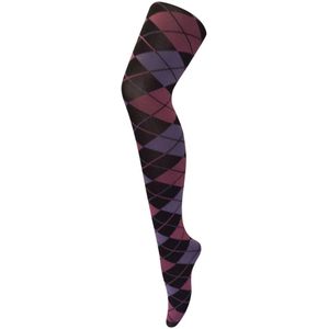 Sock Snob Dames80 denier ondoorzichtig patroon panty's - Argyle Imperial Purple