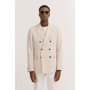 Blazer - Beige - 2-Knoopsmodel - Reverskraag - Lange Mouwen