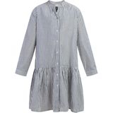 DreiMaster - Jurk - Blauw/Wit - Lange Mouwen