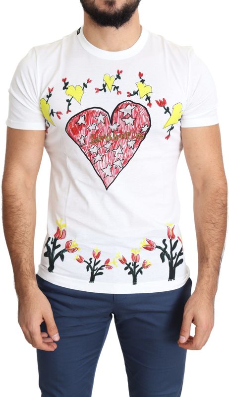 Dolce & Gabbana - Printed Heart - T-shirt - Wit