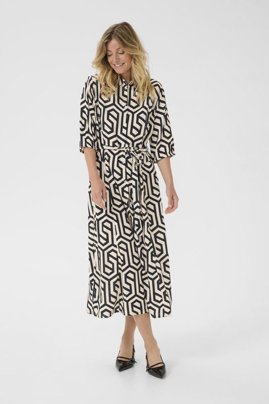 Jurk CRTiah Feminine black offwhite