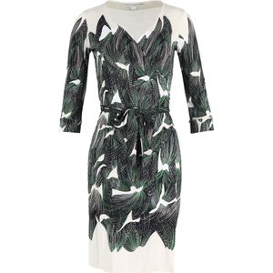 Diane von Furstenberg Julian Geprinte Wikkeljurk in Groene Zijde