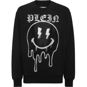 Philipp Plein - LS Smile - Sweatshirt - Zwart - Katoenen Fleece