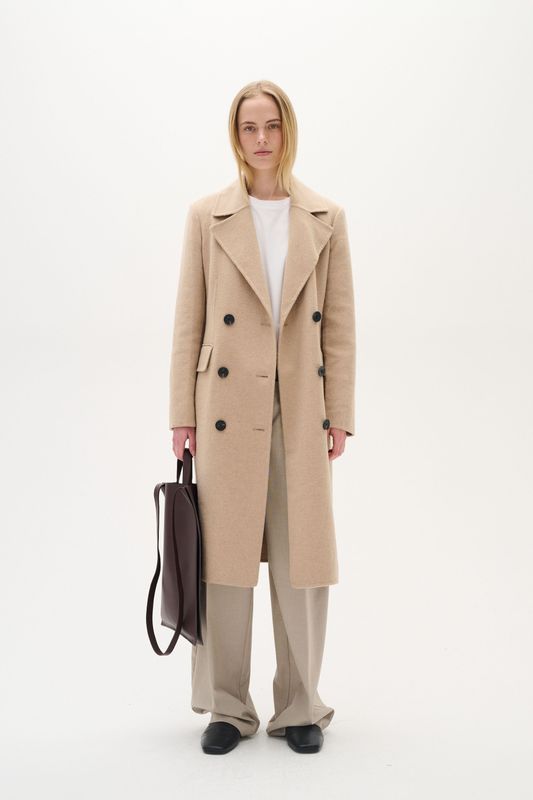 InWear - Klassieke Reversjas - Beige - Dames - Wol