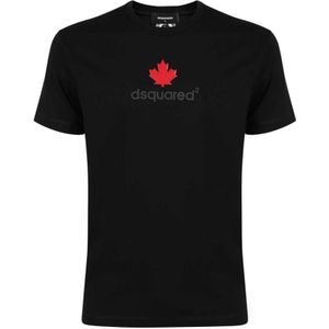 Dsquared2 Maple Leaf borstlogo zwart T-shirt