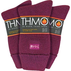 THMO - Set van 3 wintersokken voor dames met comfortbovenkant - Diepe Fuchsia