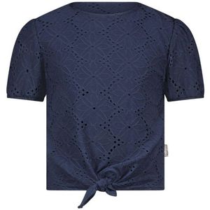 B.Nosy T-shirt B.Cute Met All Over Print Met Broderie Donkerblauw - Maat 5J / 110cm