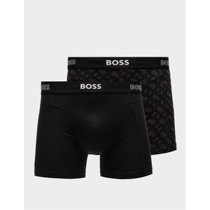 Men's Hugo Boss Initial Logo Boxer Shorts 2 Pack In Black - Maat XL