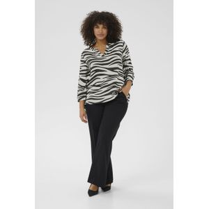Blouse met korte mouwen Regular fit Chalk/Black Animal animal