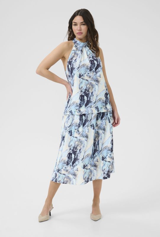 Kaffe - Kajasmin Top - Haltertop - Blue Print - 83% Viscose, 17% Polyamide