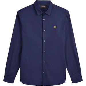 Lyle & Scott Heren Poplin Slim Overhemd (Marine)